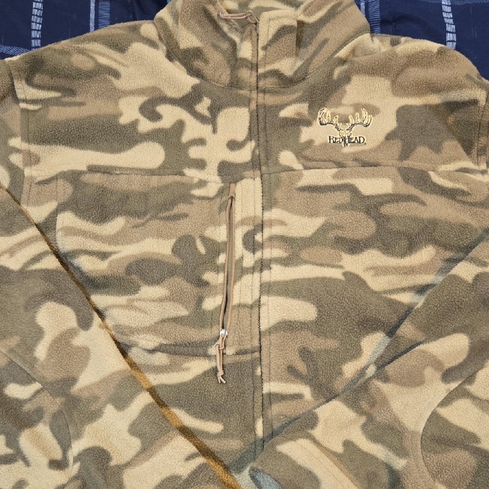 Mens XL RedHead Forest Green Camo Fleece Jacket